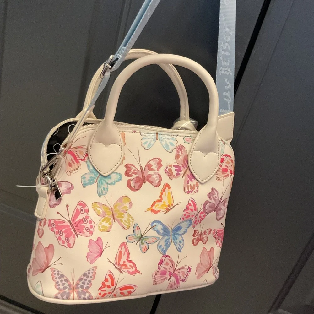 Luv Betsey by Betsey Johnson Butterfly Satchel Crossbody Bag White Multi NWT
